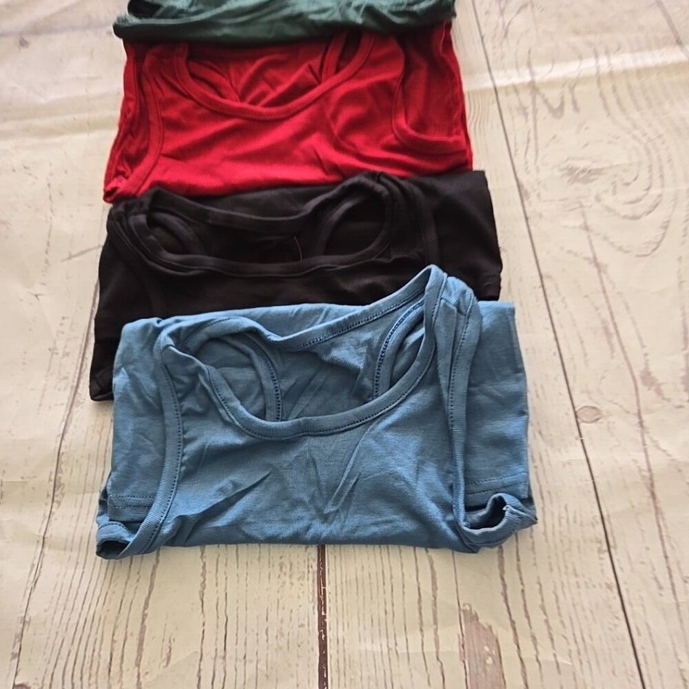 Cooraby Soft & Delicate Kids TANK TOPS 4 Pack Size 4& UP